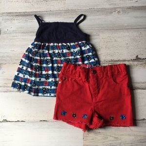 Tank and shorts with embroidery 12-18 Months